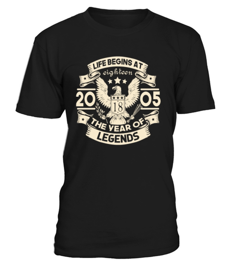 Life begins at 18 years 2005 vintage birthday T-Shirt Unisex