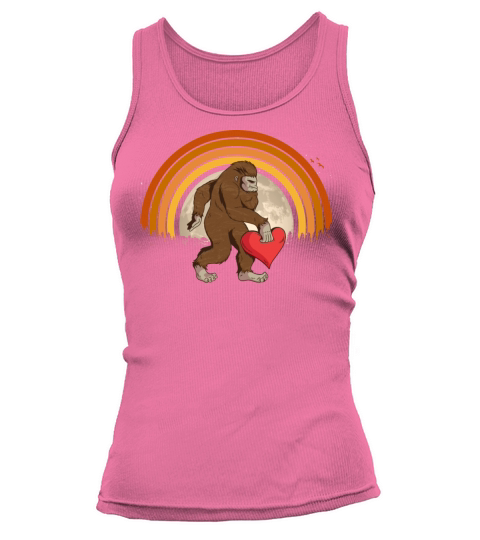 Bigfoot Heart Valentines Day Boys Men Love Tank top Woman