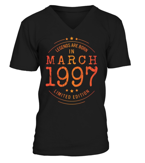 Birthday March 1997 Limited Edition Vintage V-Neck T-shirt
