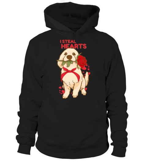Valentines Day Dog I Steal Hearts Retriever Hoodie Unisex