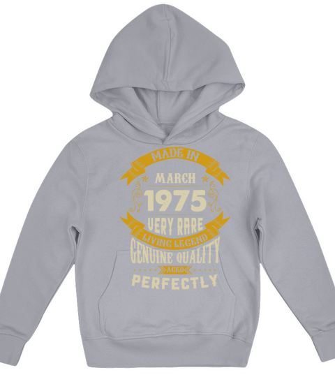 March 1975 Vintage Birthday Present Kids Hoodie