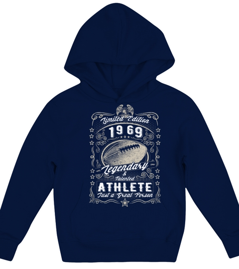 Vintage 1969 Football Birthday Gift Sport Hobby Kids Hoodie
