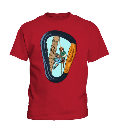 Vintage Arborist Carabiner Art Kids T-Shirt