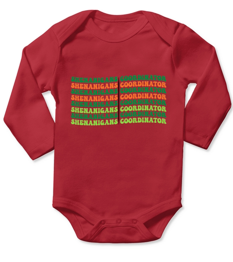 Retro St Patricks Shenanigans Coordinator Long Sleeve Baby One-Piece