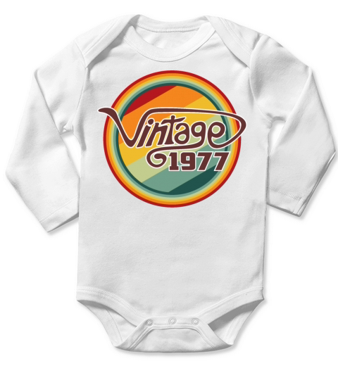 Vintage 1977 curve Long Sleeve Baby One-Piece