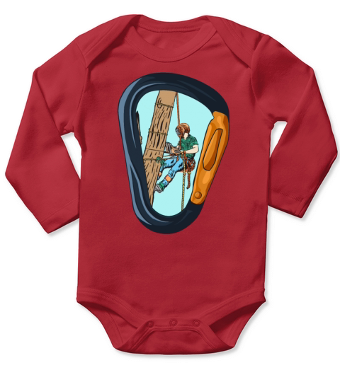 Vintage Arborist Carabiner Art Long Sleeve Baby One-Piece