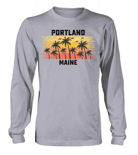 Portland Maine Summer Retro VIntage Vacation Long sleeved Unisex