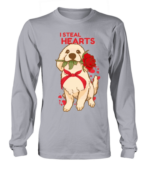 Valentines Day Dog I Steal Hearts Retriever Long sleeved Unisex