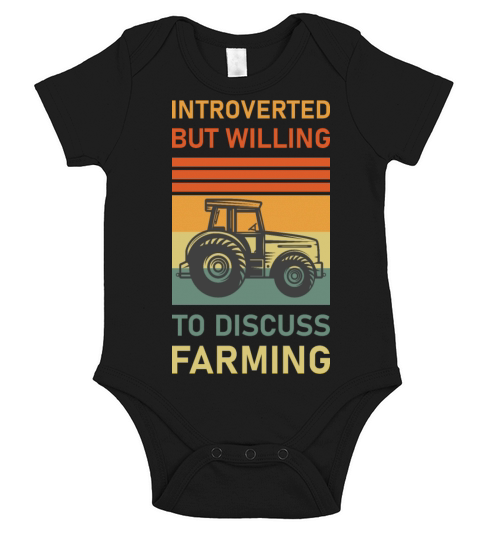 Introverted But Willing To Discuss Farming - Farm Short Sleeve Baby One-Piece