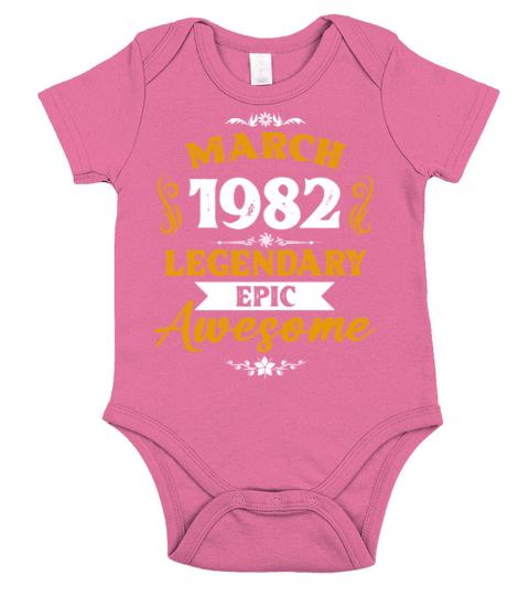 March 1982 Legendary Birthday Present Short Sleeve Baby One-Piece