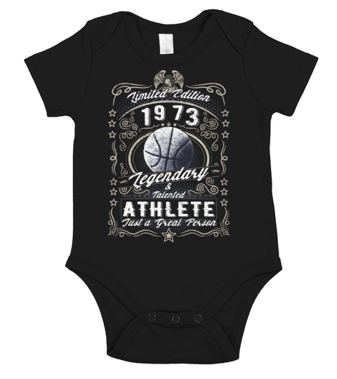 Vintage 1973 Basketball Birthday Gift Sport Hobby Short Sleeve Baby One-Piece