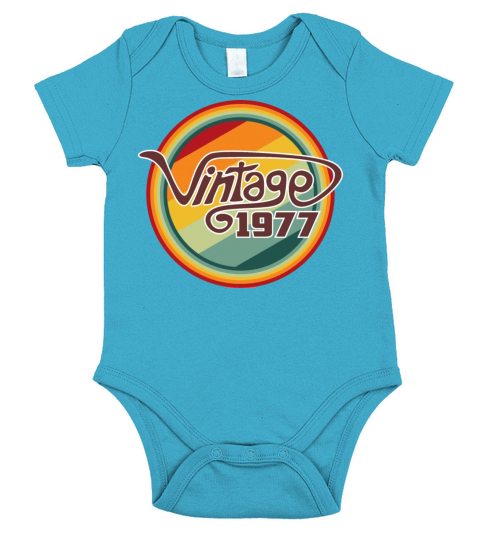 Vintage 1977 curve Short Sleeve Baby One-Piece