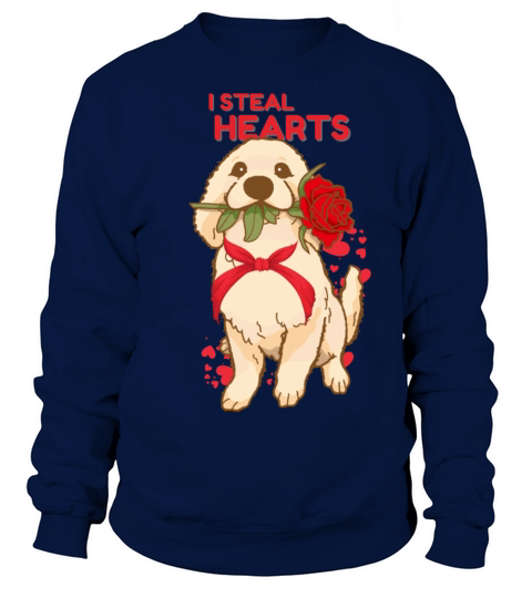 Valentines Day Dog I Steal Hearts Retriever Sweatshirt Unisex