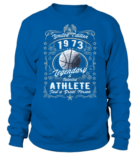 Vintage 1973 Basketball Birthday Gift Sport Hobby Sweatshirt Unisex