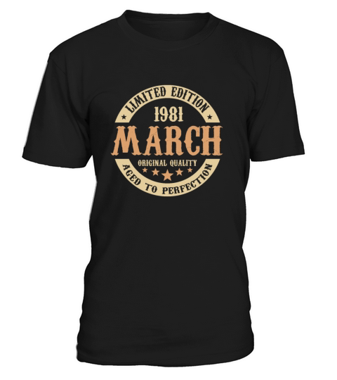 March 1981 Vintage Birthday Present T-Shirt Unisex