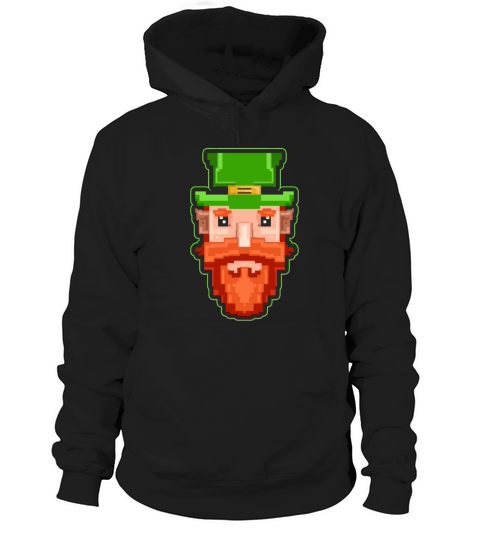 Vintage Pixel 90s Leprechaun For St Patricks Day Hoodie Unisex