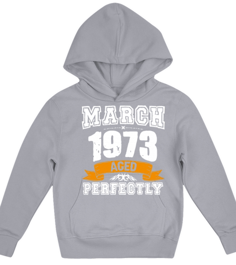 March 1973 Vintage Birthday Present Kids Hoodie