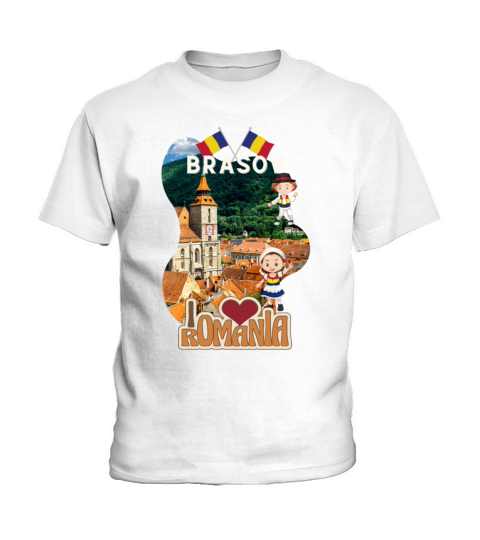 I love Romania Brasov Travel country flag souveni Kids T-Shirt