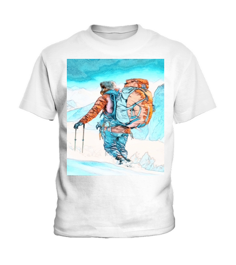 Snow hiker hikers ski hiking mountains mountaineer Kids T-Shirt