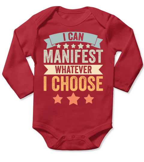 Vintage Manifest Positivity I Can Manifest Long Sleeve Baby One-Piece