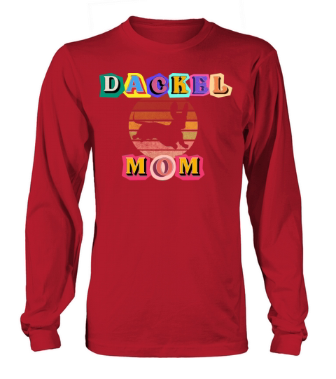 Dachshund Motiv MOM Retro Design Long sleeved Unisex