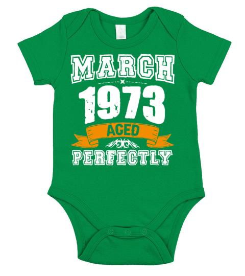 March 1973 Vintage Birthday Present Short Sleeve Baby One-Piece