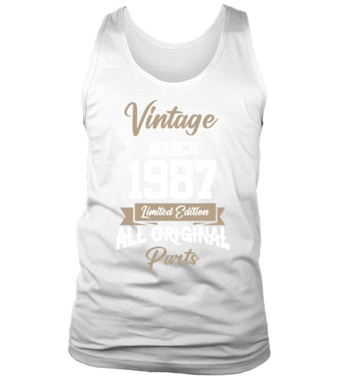 March 1987 Vintage Birthday Present Tank Top Unisex