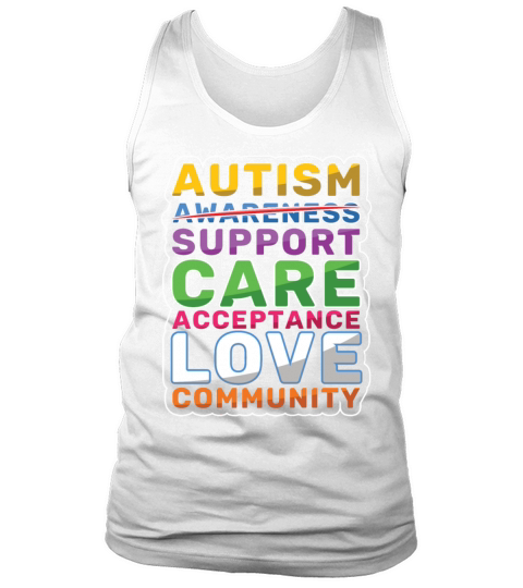Support Care Love Colorful Puzzle Autism Awareness Tank Top Unisex