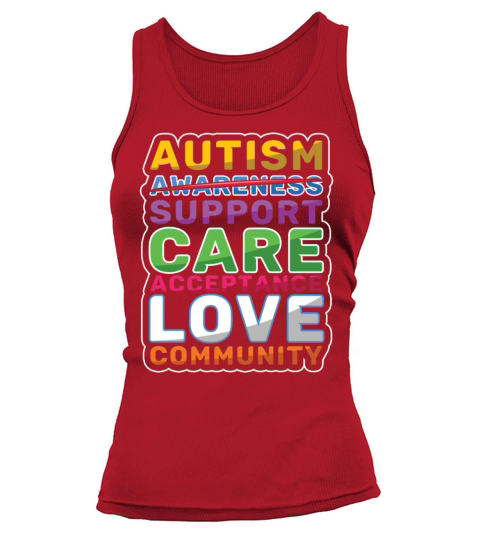 Support Care Love Colorful Puzzle Autism Awareness Tank top Woman