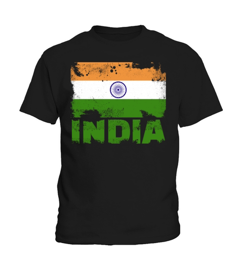 India Flag Vintage Distressed Indian Grunge Travel Kids T-Shirt
