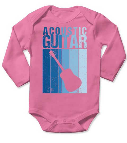 Vintage Acoustic Guitar Country Blues Musician Long Sleeve Baby One-Piece