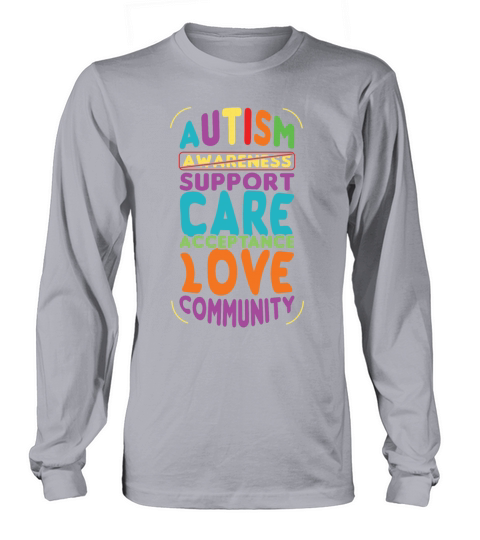 Acceptance Love Colorful Puzzle Autism Awareness Long sleeved Unisex