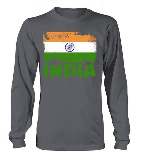 India Flag Vintage Distressed Indian Grunge Travel Long sleeved Unisex