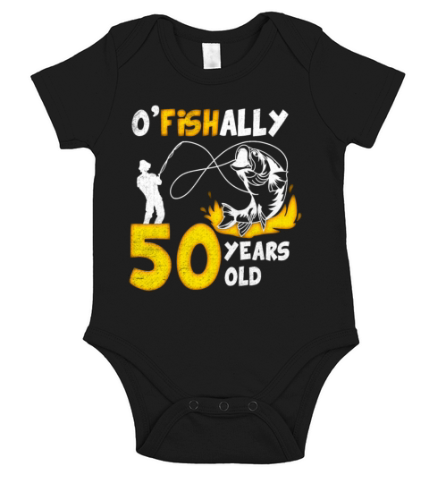 50th Birthday Fishing 1973 Vintage Fisherman Angle Short Sleeve Baby One-Piece