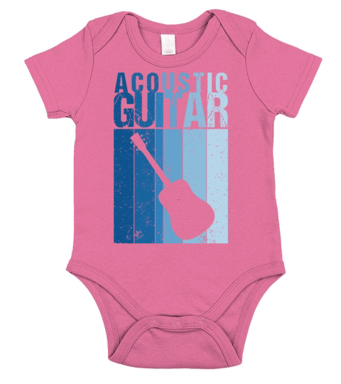 Vintage Acoustic Guitar Country Blues Musician Short Sleeve Baby One-Piece