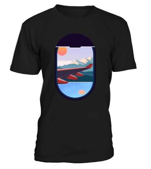 Wanderlust Travel Plane Window Landscape Nature T-Shirt Unisex