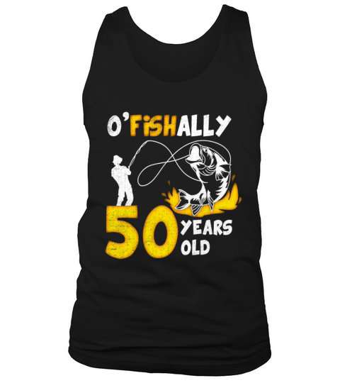 50th Birthday Fishing 1973 Vintage Fisherman Angle Tank Top Unisex