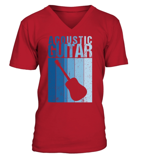 Vintage Acoustic Guitar Country Blues Musician V-Neck T-shirt