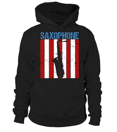 American Flag Vintage Saxophone Jazz Player Music Hoodie Unisex