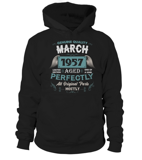 March 1957 Vintage Birthday Present Hoodie Unisex