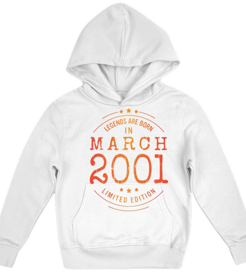 Birthday March 2001 Limited Edition Vintage Kids Hoodie
