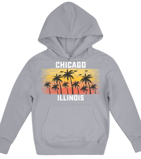 Chicago Illinois Summer Retro VIntage Vacation Kids Hoodie