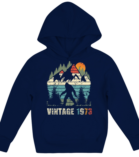 vintage 1973 yeti funny 50th birthday shirt Kids Hoodie