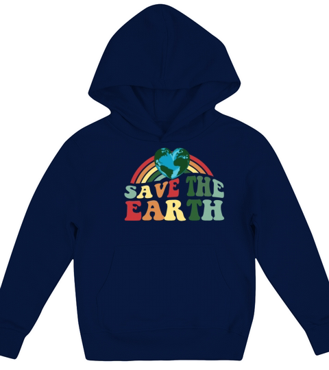 Vintage Retro Earth Day Save the Earth Kids Hoodie