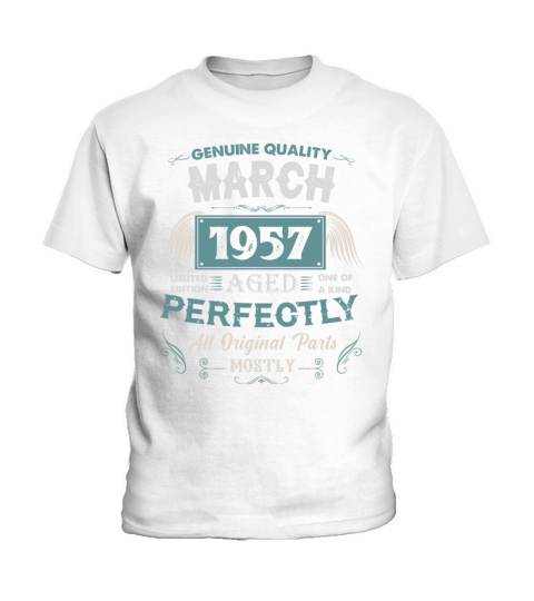 March 1957 Vintage Birthday Present Kids T-Shirt
