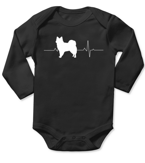 American Eskimo Heartbeat Long Sleeve Baby One-Piece