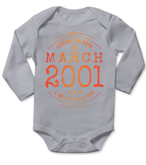 Birthday March 2001 Limited Edition Vintage Long Sleeve Baby One-Piece