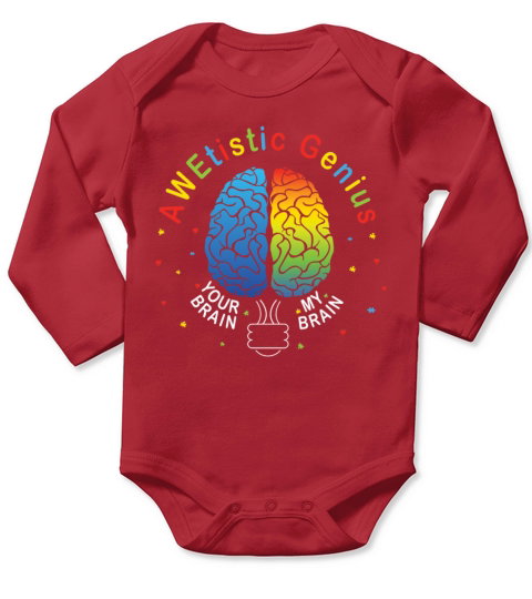My Brain Genius Colorful Puzzle Autism Awareness Long Sleeve Baby One-Piece