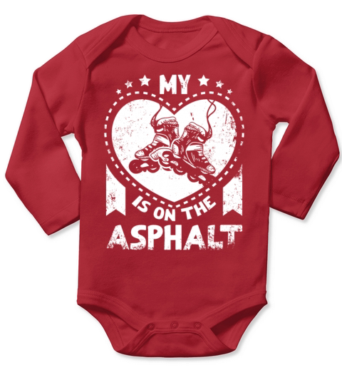 My heart is on the asphalt Long Sleeve Baby One-Piece