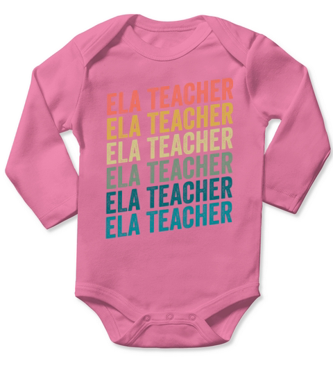 Retro Vintage ELA Teacher For English Language Long Sleeve Baby One-Piece